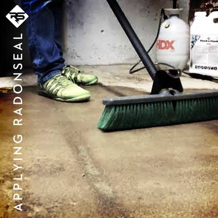 RadonSeal Application Basement Floor