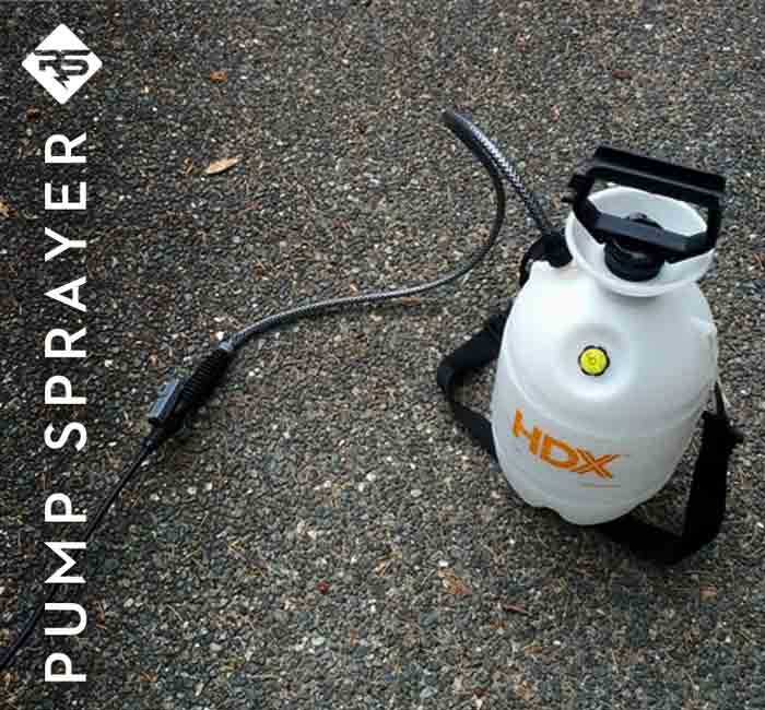 Apply RadonSeal with a hand-pump garden sprayer.