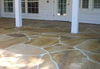 Concrete stain outdoor patio