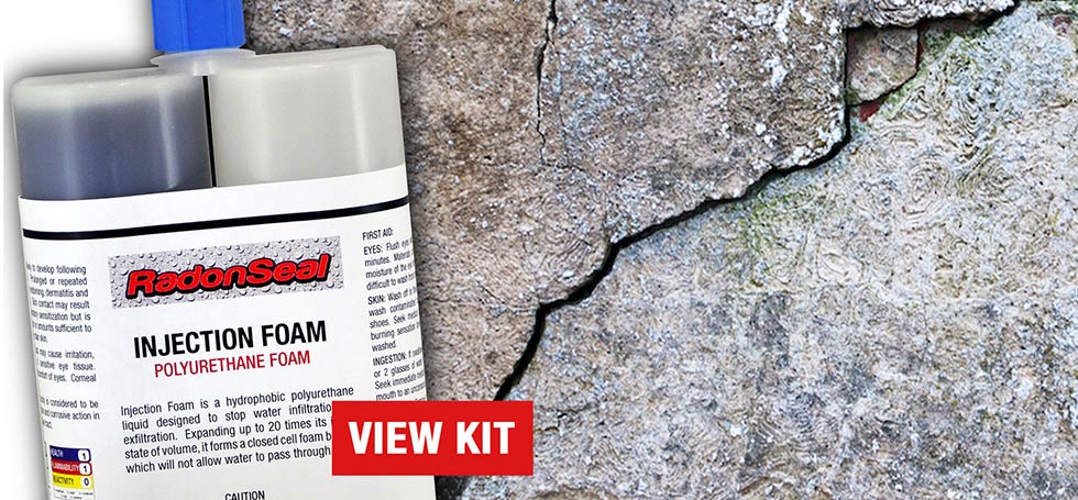 RadonSeal PRO Foundation Crack Repair Kits - Basement Walls