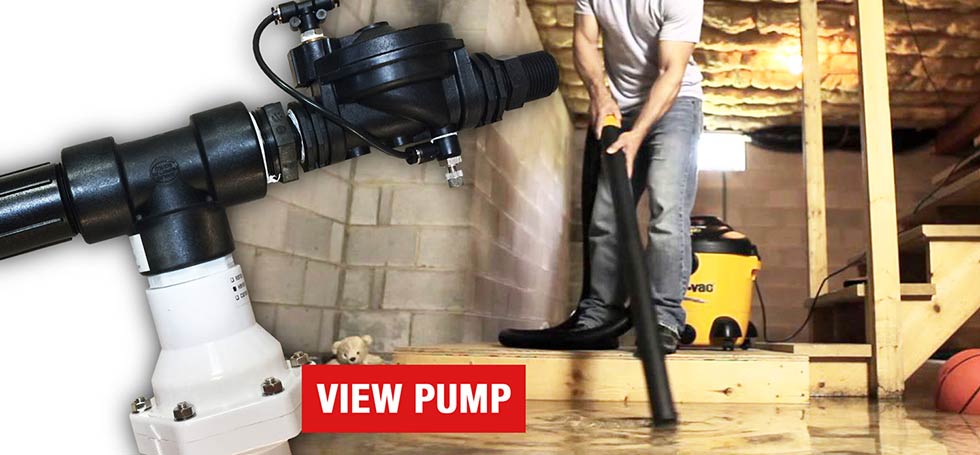 High and Dry Water-Powered Backup Sump Pumps