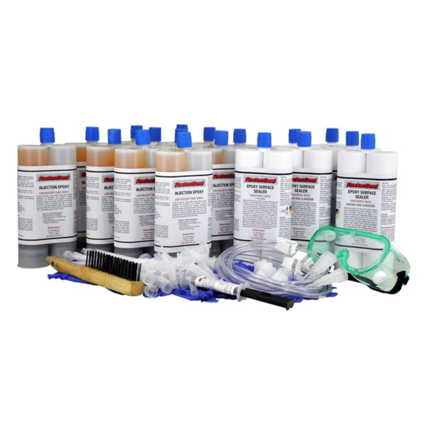 RadonSeal PRO Foundation Crack Repair Consumable Kit | Epoxy | 60-ft | Basement Wall Crack Repair