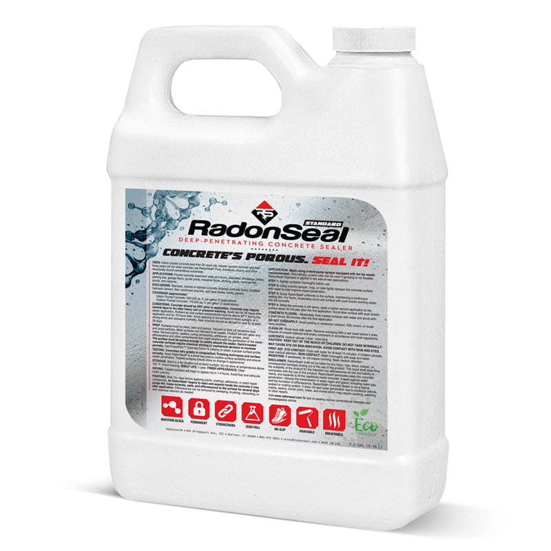 RadonSeal Standard Deep-Penetrating Concrete Sealer - 2.5 Gal | Waterproof Your Basement and Outdoor Concrete. Seal Against Moisture, and Radon GAS