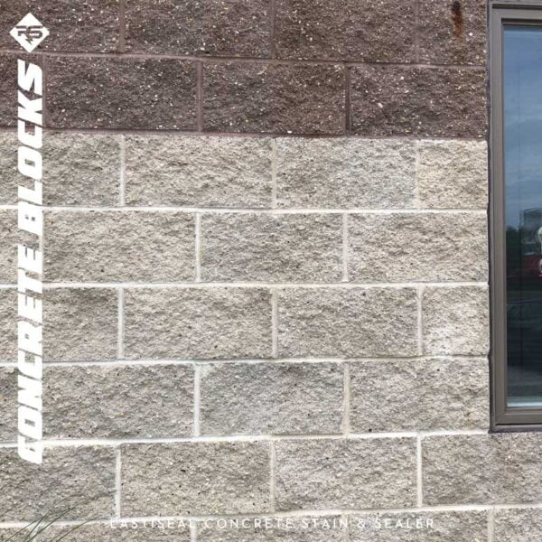 LastiSeal Concrete Stain & Sealer applied to concrete blocks.
