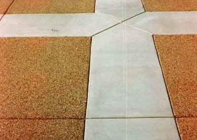 Concrete stain applied to commercial concrete sidewalks.