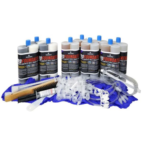 RadonSeal PRO Foundation Concrete Crack Repair Consumable Kit | 30 ft | Epoxy