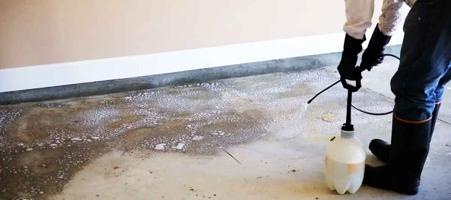 Etching a smooth concrete surface.
