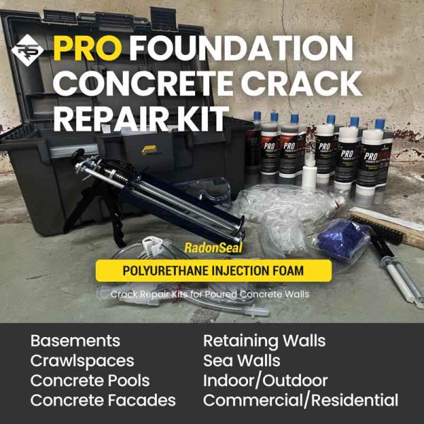 RadonSeal PRO Foundation Basement Crack Repair Kits